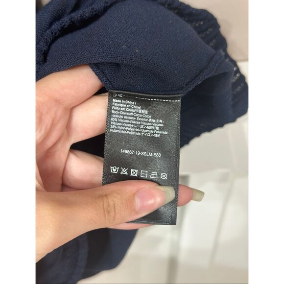 NWOT Ruffle Trim Pointelle Night Melange Fit & Flare Yoke Dress Women's Small - Picture 7 of 13